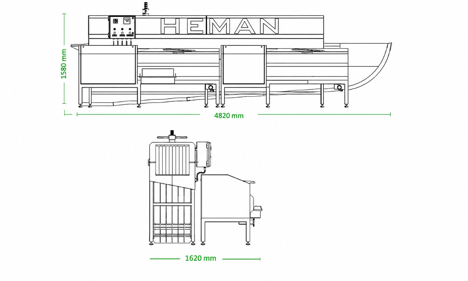 Dibujo técnico Túnel Lava Cajas HEMAN