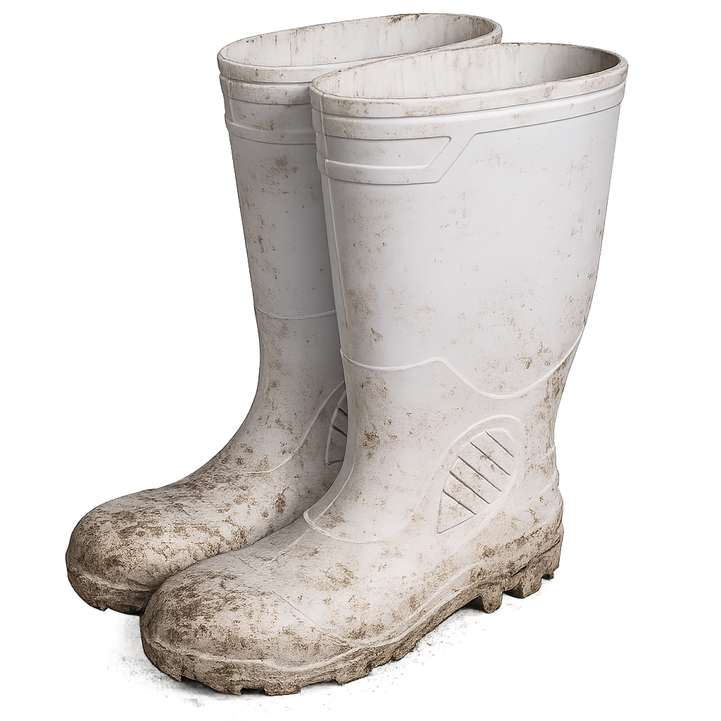 Botas de hule sucias