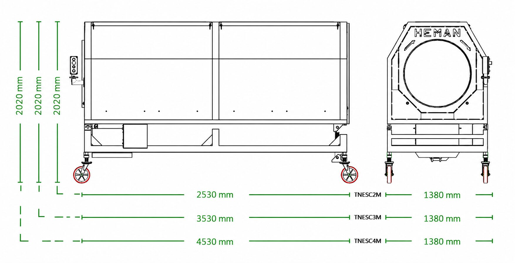 Dibujo técnico Túnel Escurridor HEMAN