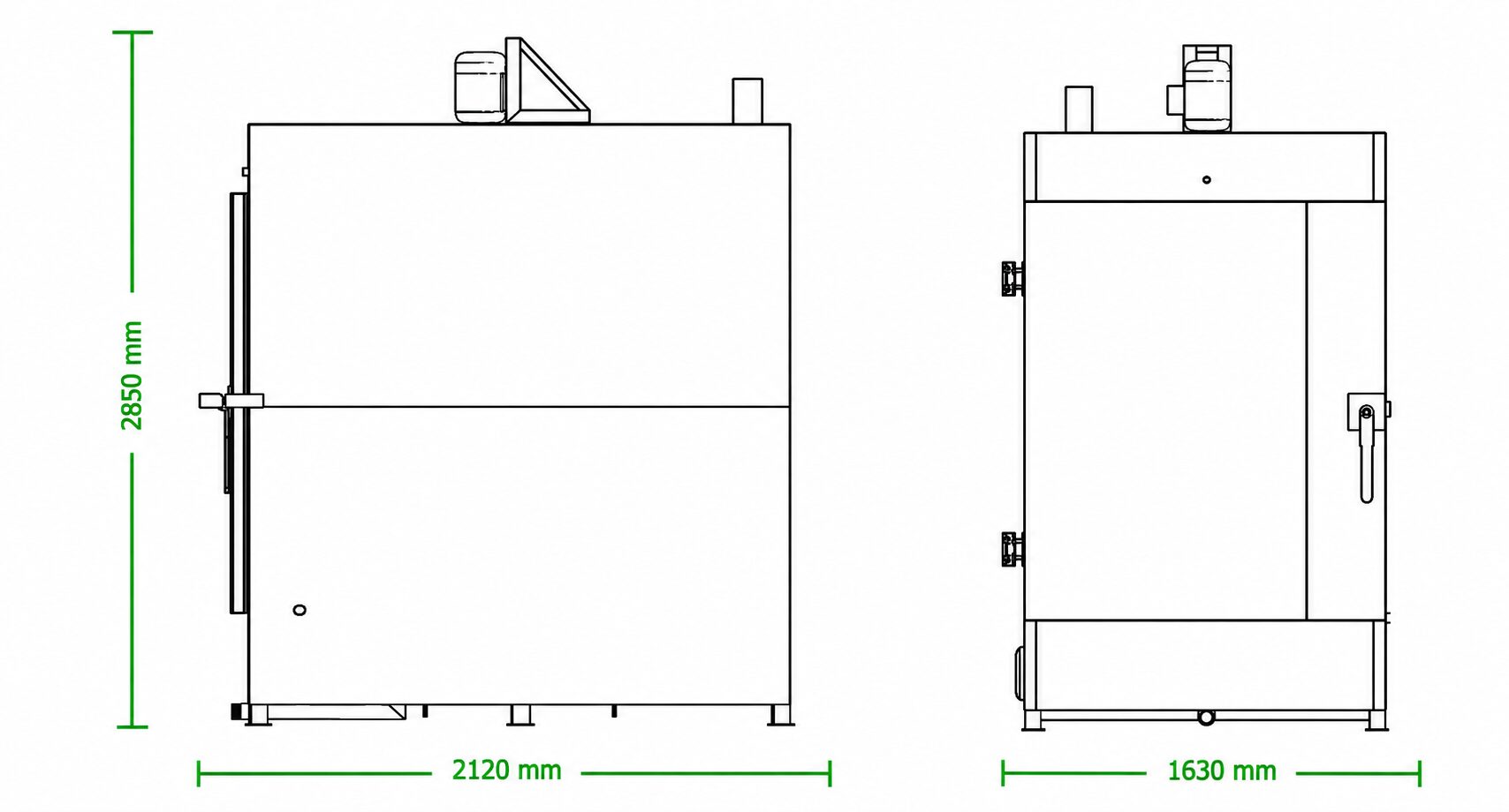 Dibujo técnico Horno a Vapor Ahumador HEMAN