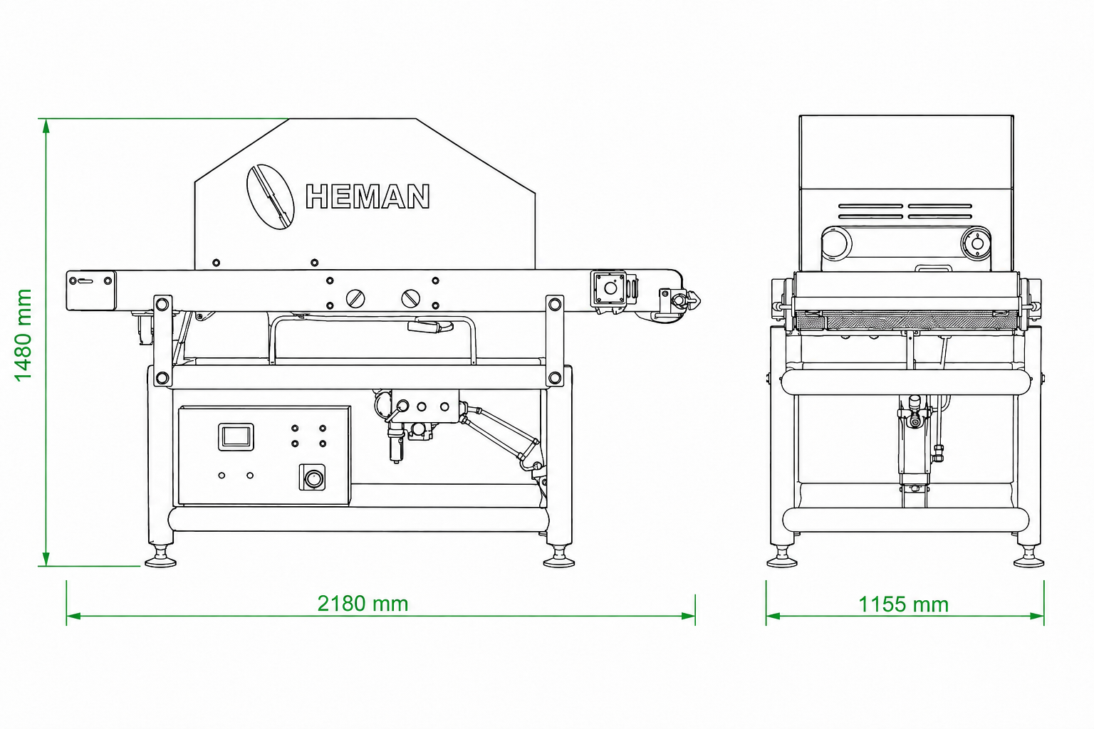 Dibujo técnico Rebanadora Horizontal HM-380 HEMAN