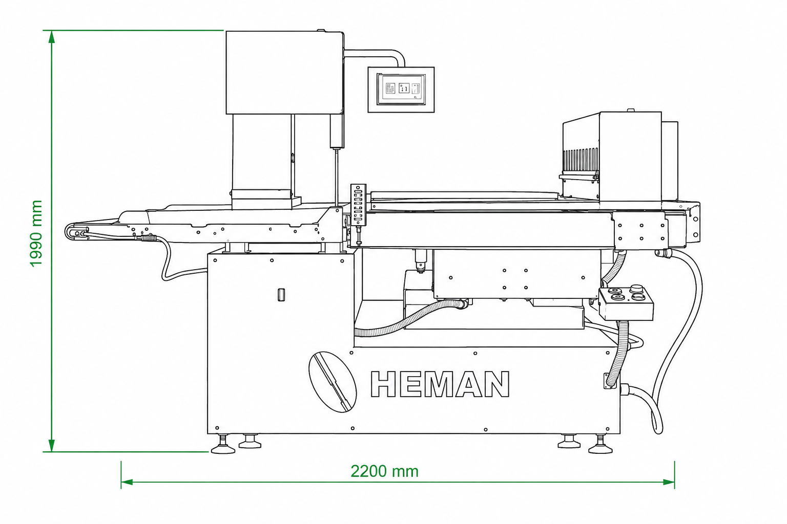 Dibujo técnico Sierra de Cinta Automática HM-6580 HEMAN