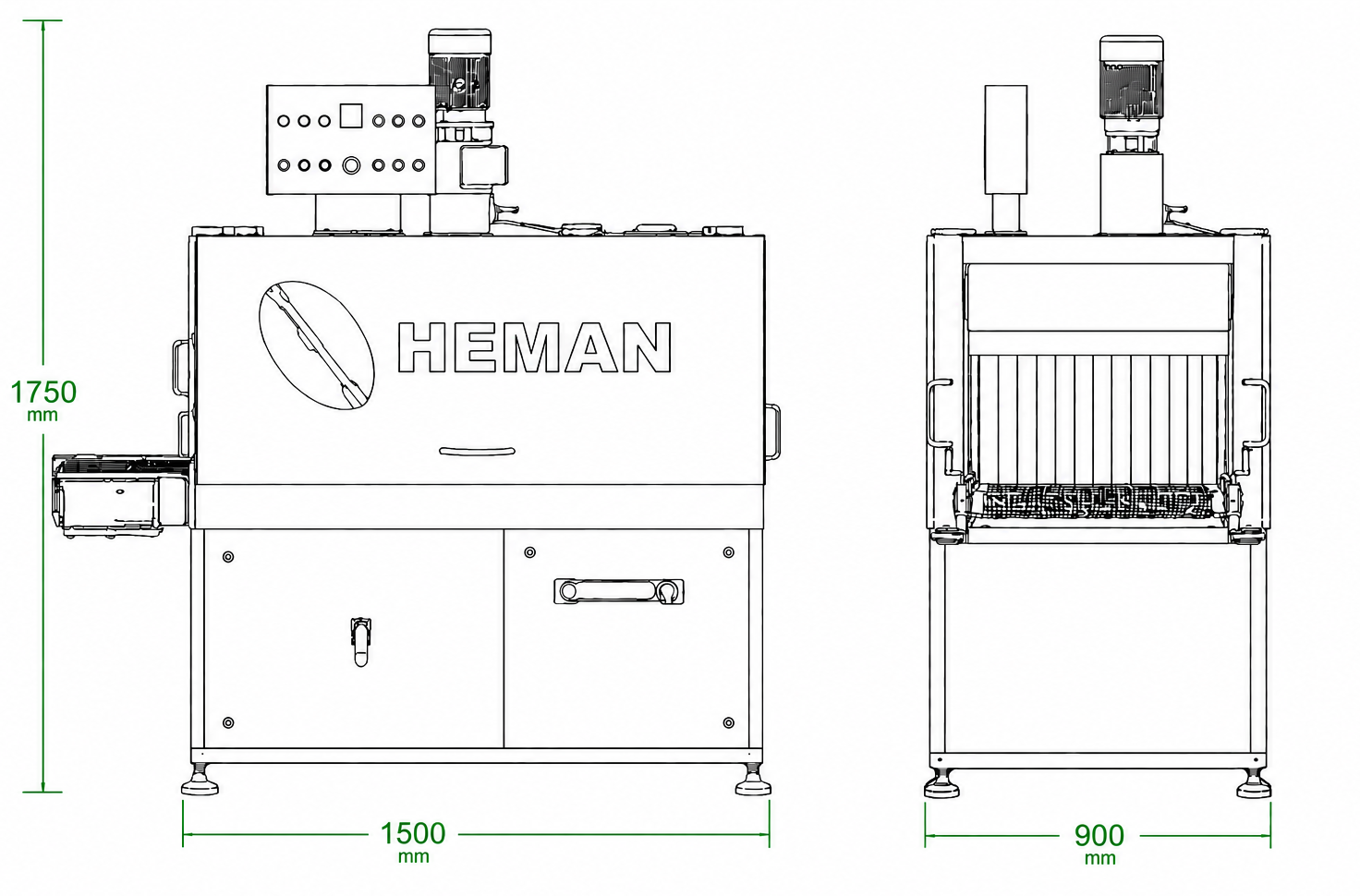 Dibujo técnico Túnel Continuo de Termoencogido HEMAN