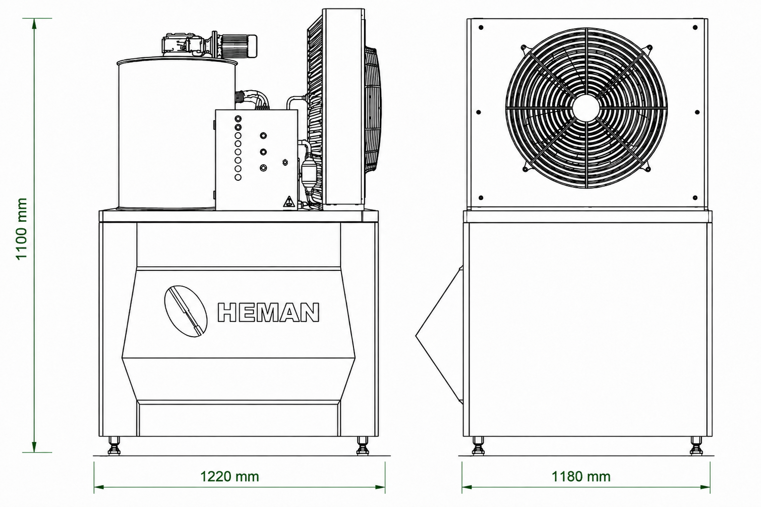 Dibujo técnico Máquina de Hielo HM-1T HEMAN
