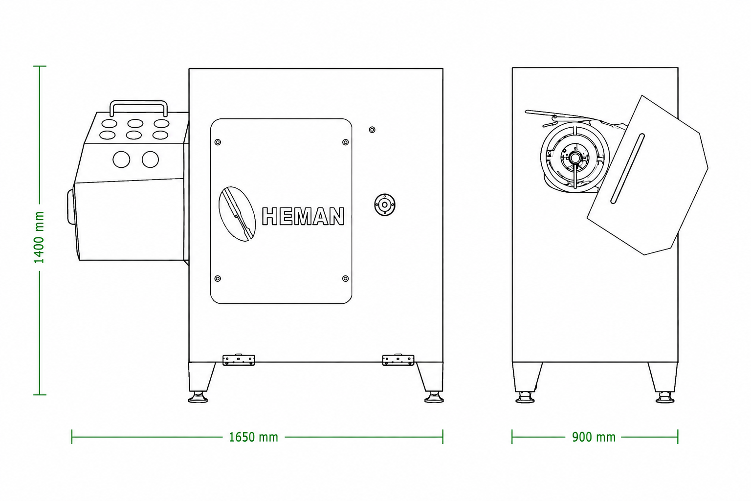 Dibujo técnico Molino para Carne HM-52 HEMAN