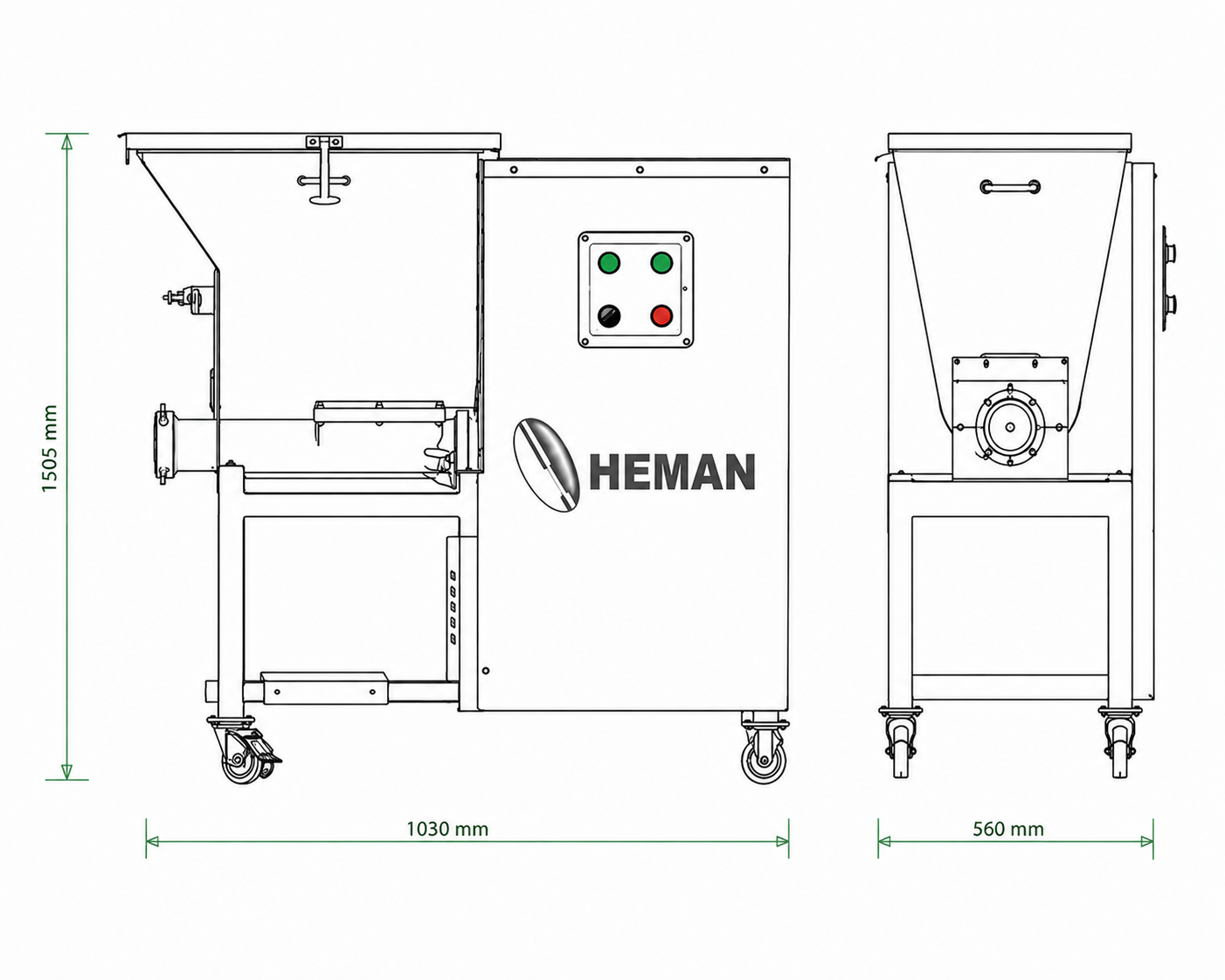 Dibujo técnico Molino para Carne HM-32 HEMAN