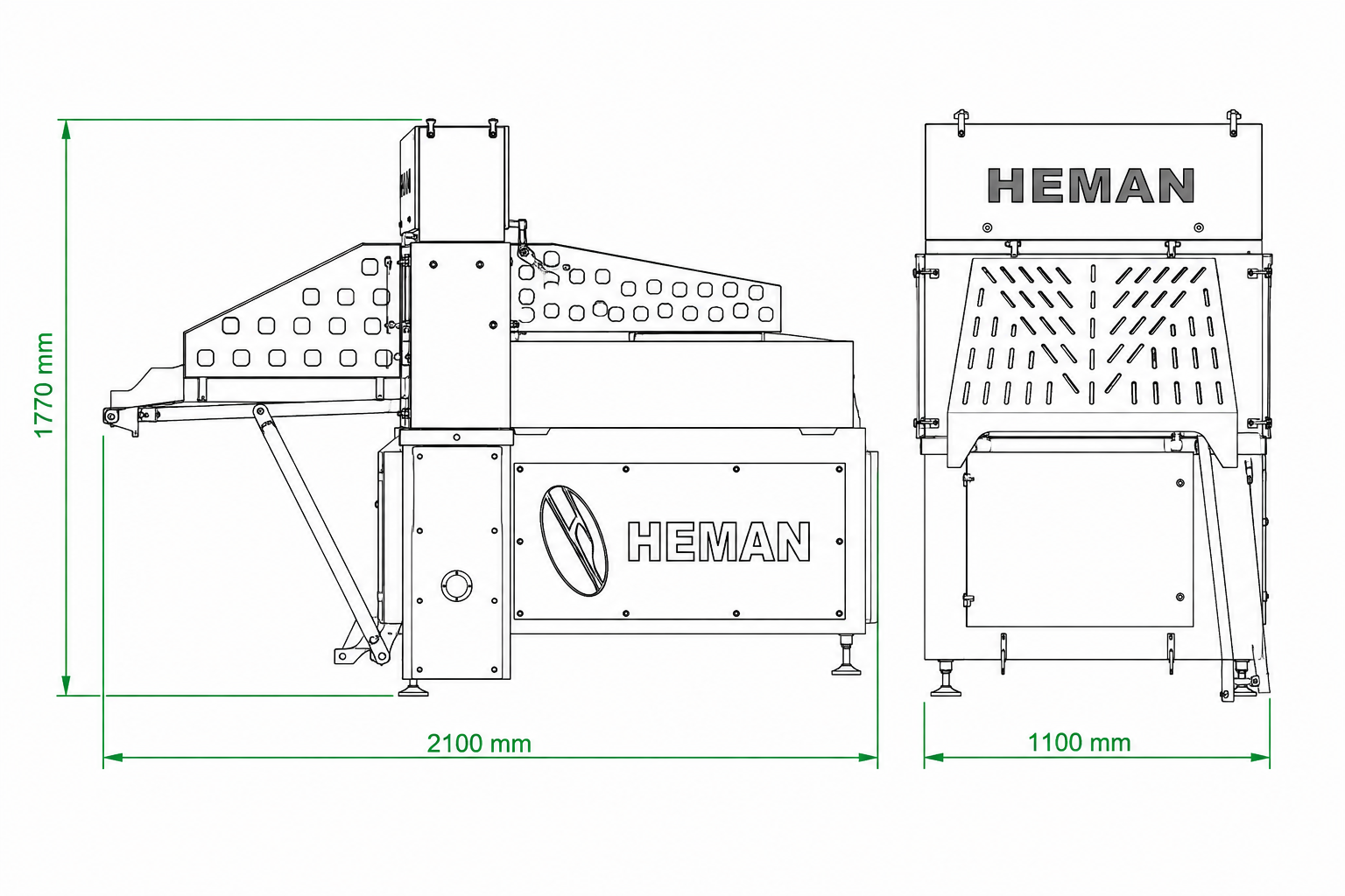 Dibujo técnico Rebanadora de Carne Congelada HM-455 HEMAN
