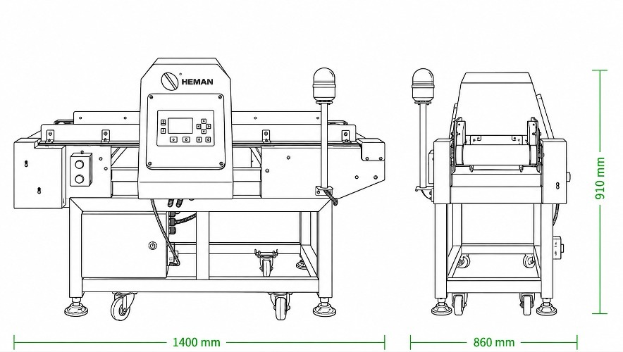 Dibujo técnico Detector de Metales HM-4015 HEMAN