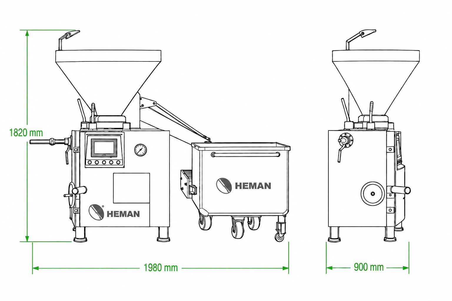 Dibujo técnico Embutidora al Vacío HM-6800