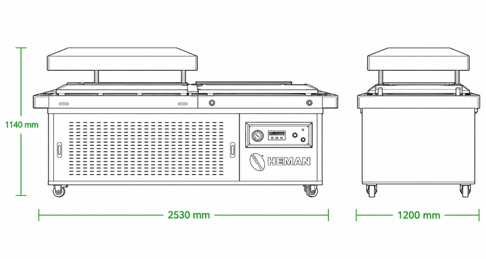 Dibujo técnico Empacadora continua al Vacío HM-1000